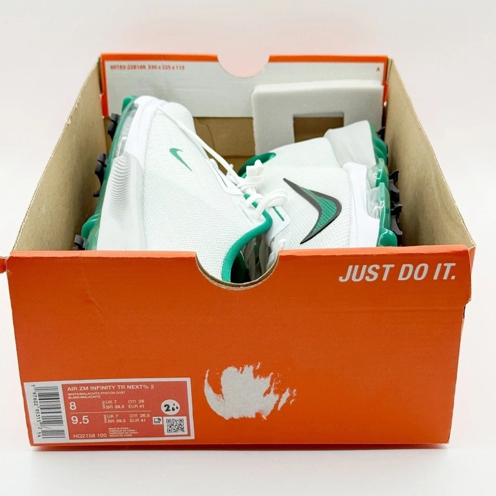 Nike Air ZM Infinity TR Next 2 Golf Shoes‎ / Mens 8, Womens 9.5 / White Green
